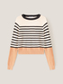 Two-tone striped patterned sweater image number 3