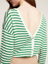 Striped sweater with rear placket image number 2