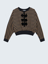 Short striped sweatshirt with bow feature image number 3