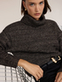 Rollkragenpullover aus schwerem Strick mit Lurexfaden image number 3
