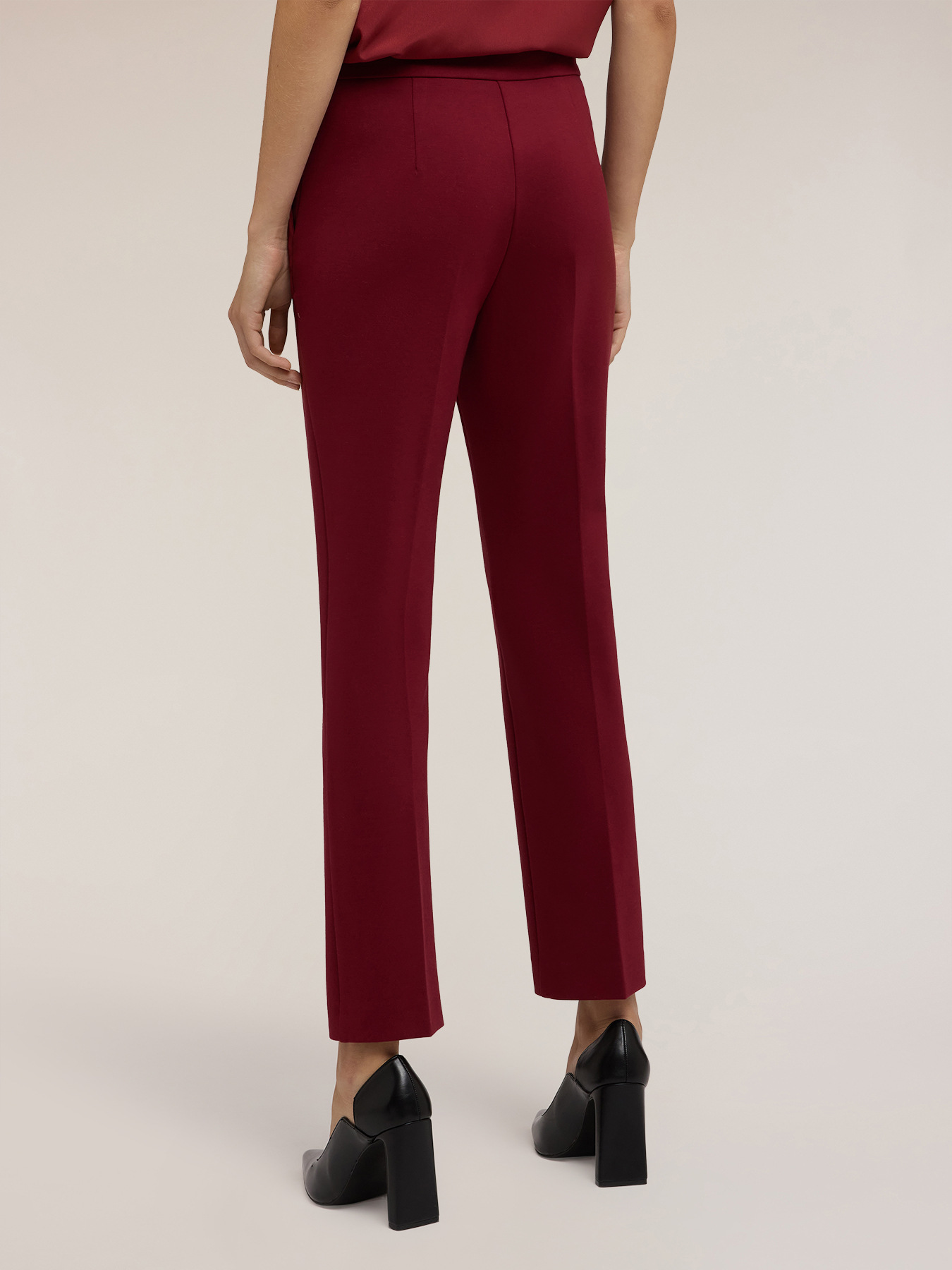 Regular pants with eyelet pattern image number 1