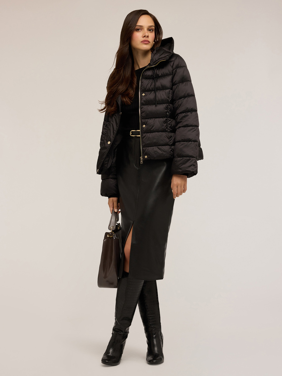 Shiny nylon puffer jacket