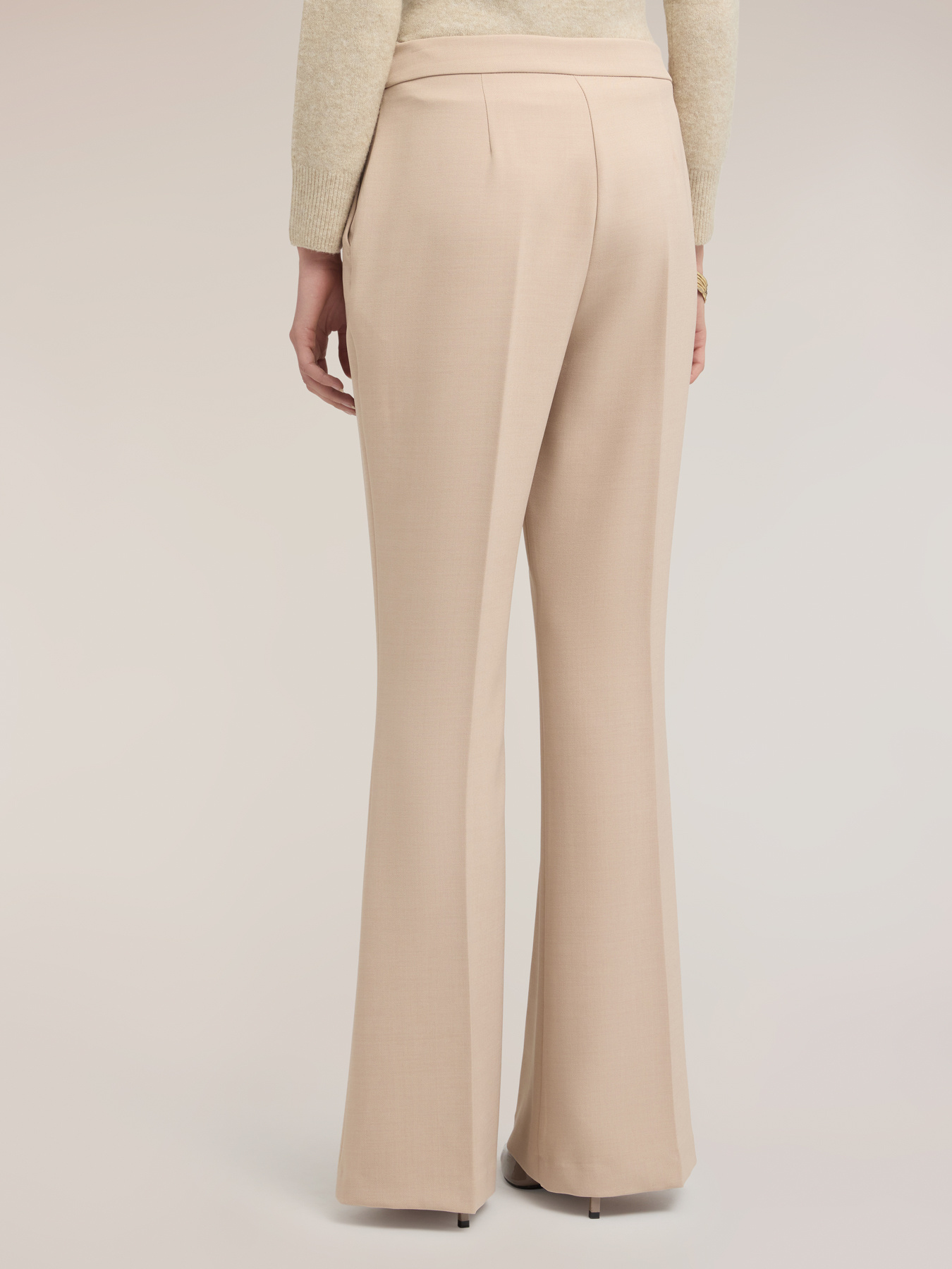 Flare pants with pressed crease image number 1