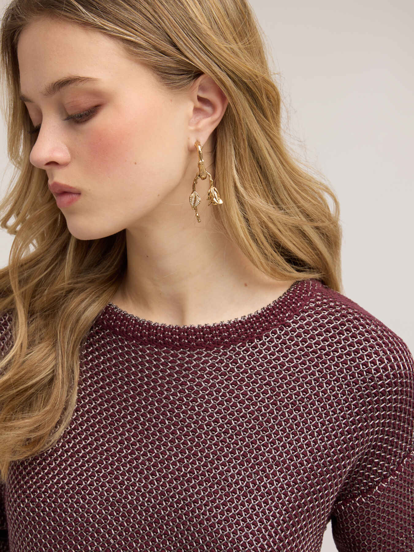 Lurex mesh knit top image number 2