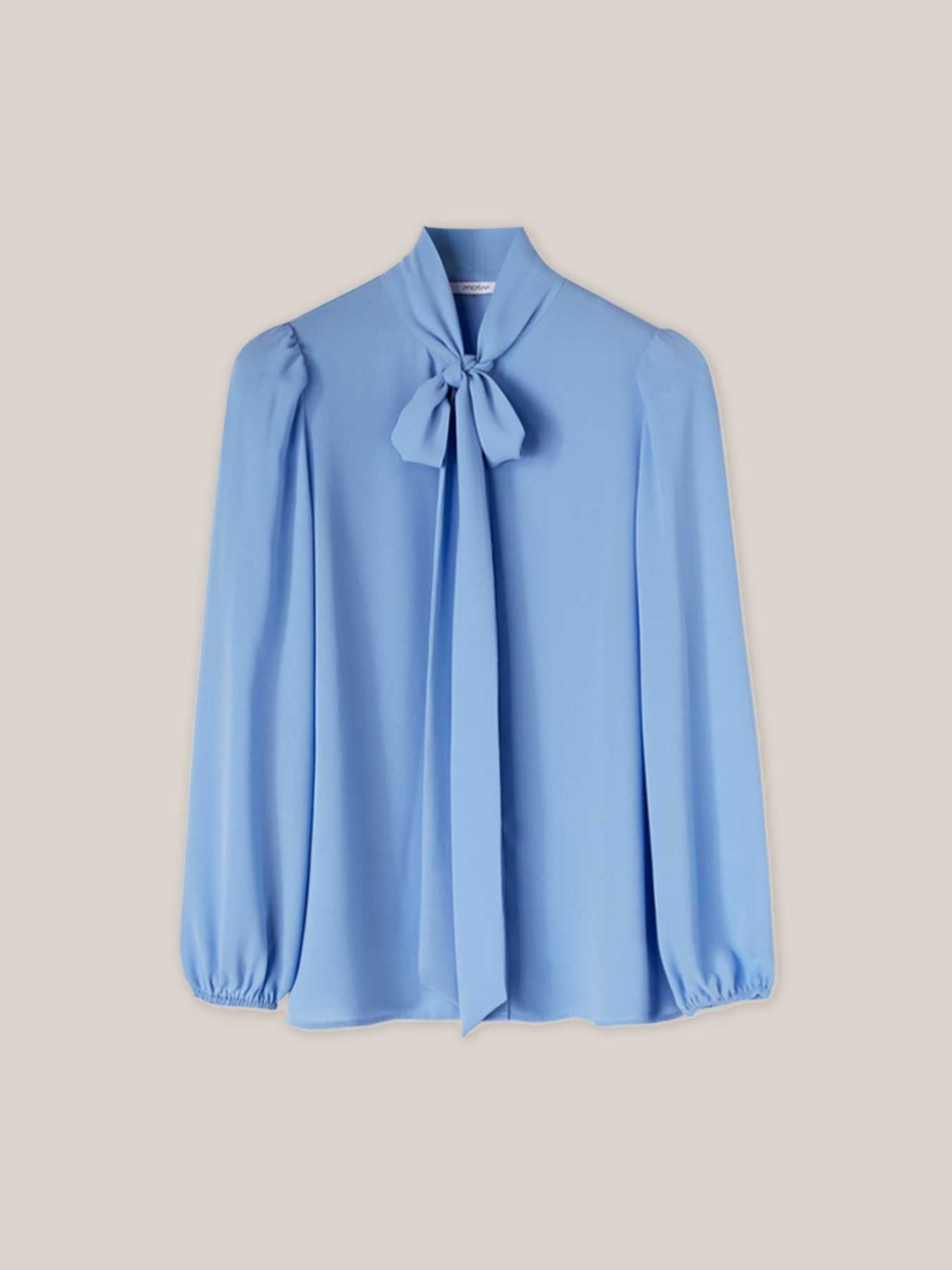 Camicia con fiocco tinta unita image number 3