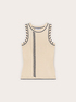 Sleeveless sweater with decorative stitching image number 4
