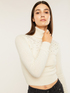 Angora blend turtleneck sweater with rhinestones image number 2
