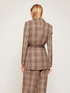 Lange, einreihige Jacke im Karomuster mit G&uuml;rtel image number 1