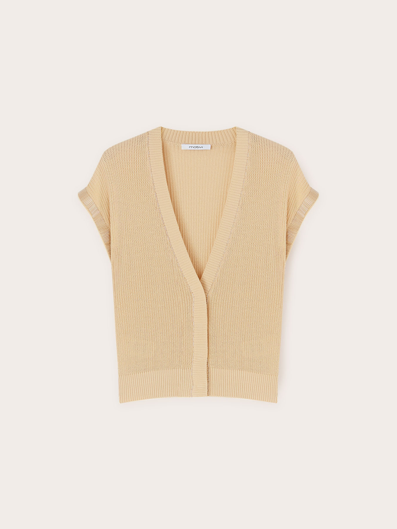 Cotton cardigan with embroidered tank tops image number 4