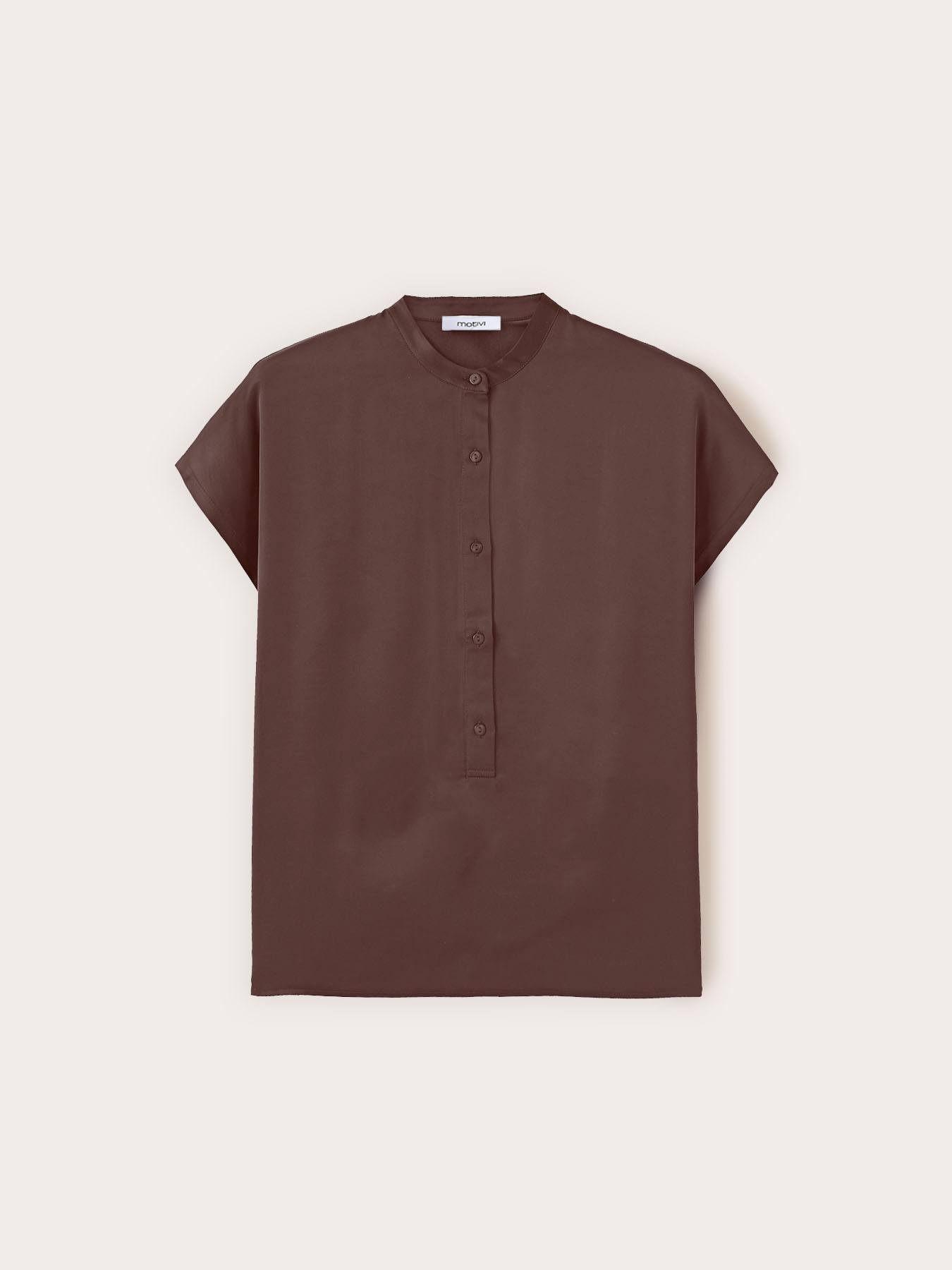 Satin T-shirt with henley neckline image number 3