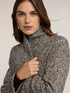 Double-breasted herringbone fabric coat image number 3