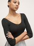 Ribbed lurex sweater with scoop neck image number 2