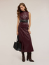 Flared midi skirt in coated fabric image number 4