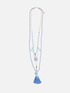 Mehrreihige Halskette mit blauen Steinen image number 0