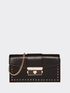 Clutch purse with studs and shoulder strap image number 0