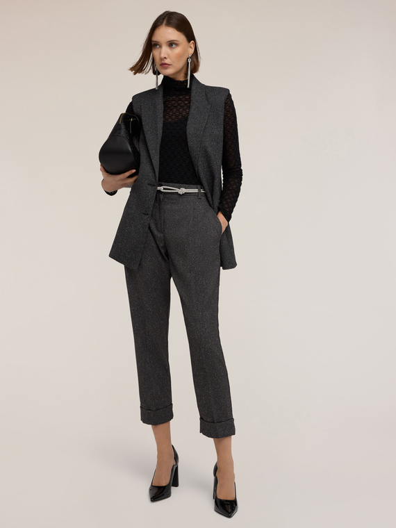 Tailored yarn-dyed vest with lapels