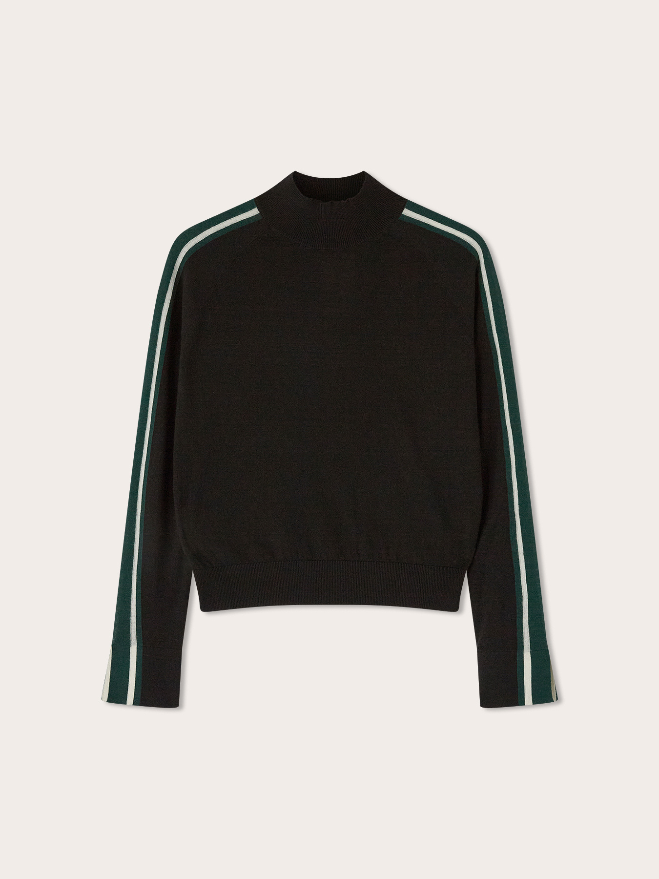 Wool-silk blend turtleneck with contrast bands image number 4