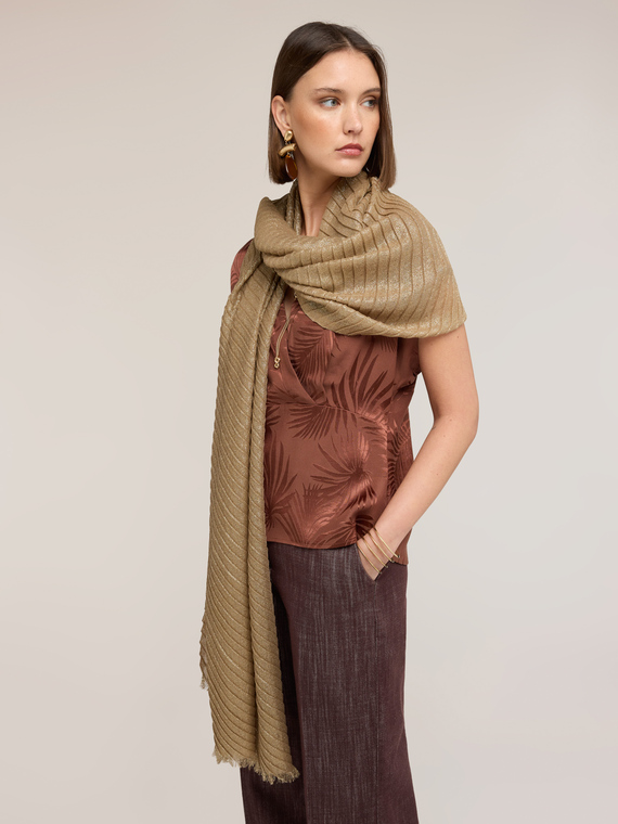 &Eacute;charpe pliss&eacute;e lamin&eacute;e