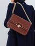 Croc embossed shoulder bag image number 3