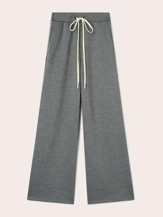 Palazzo-Hose aus Jersey mit Streifenb&auml;ndern