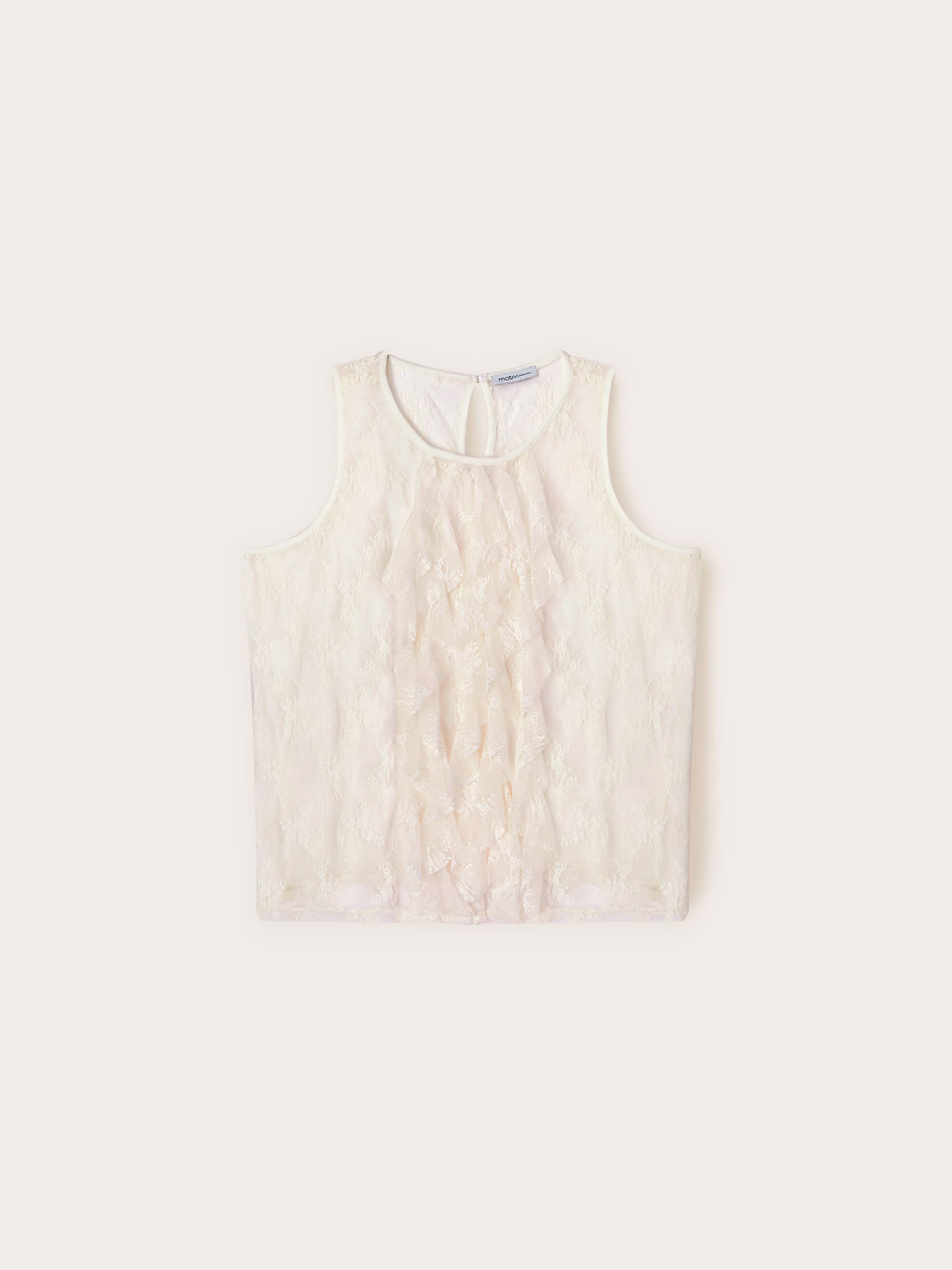 Top de encaje con rouches image number 4