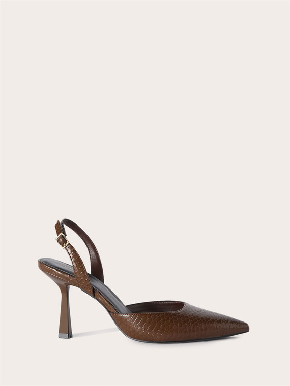 Escarpins slingback effet python