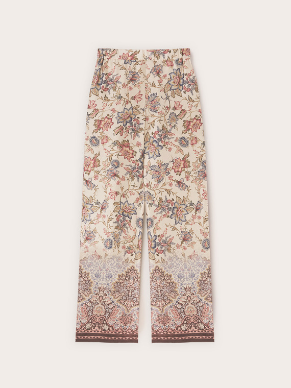 Palazzo-Hose aus Viskose-Satin