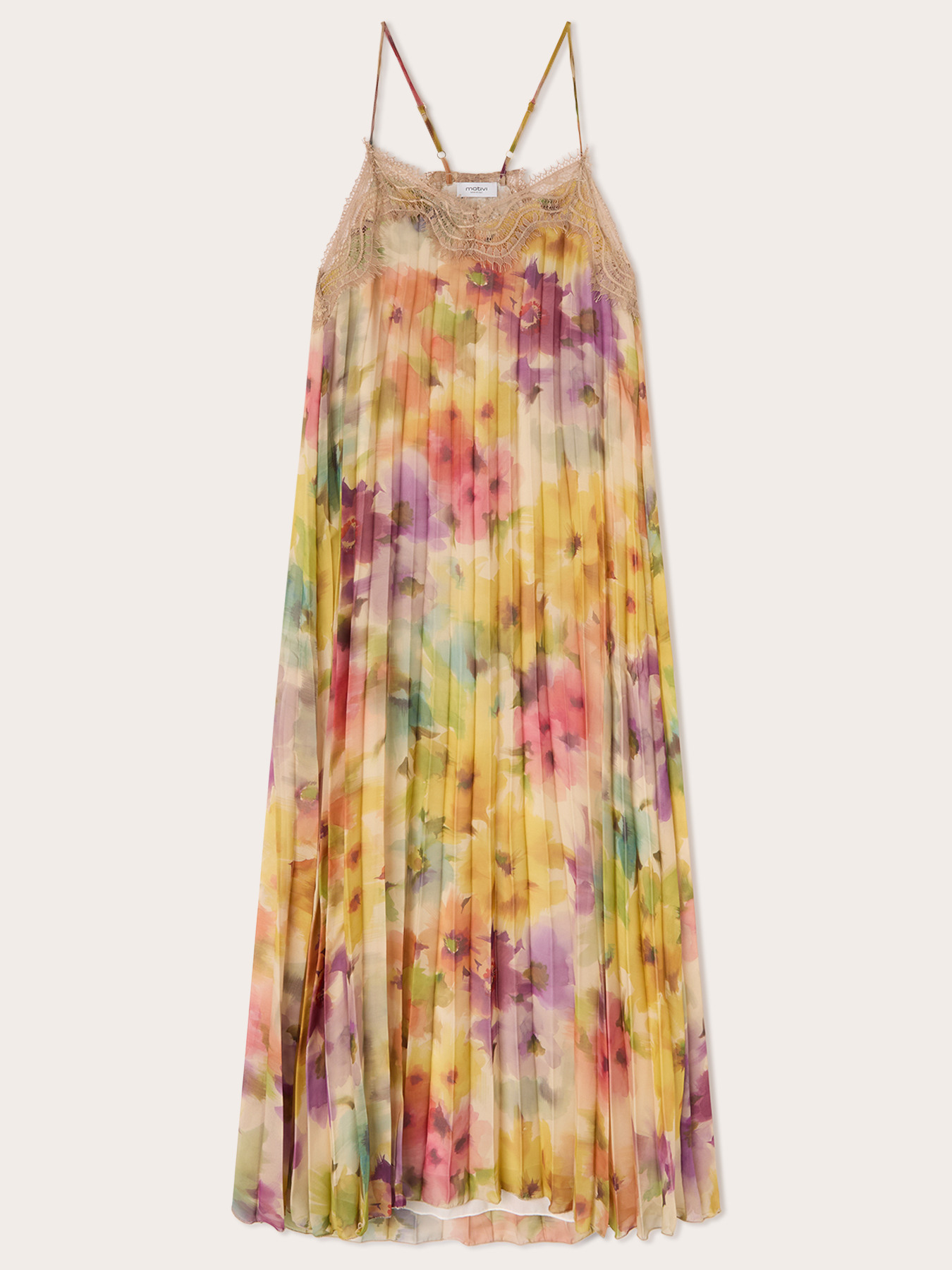 Maxikleid aus plissiertem Chiffon mit Print image number 4