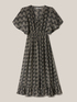 Long dress with floral pattern wide sleeves image number 3