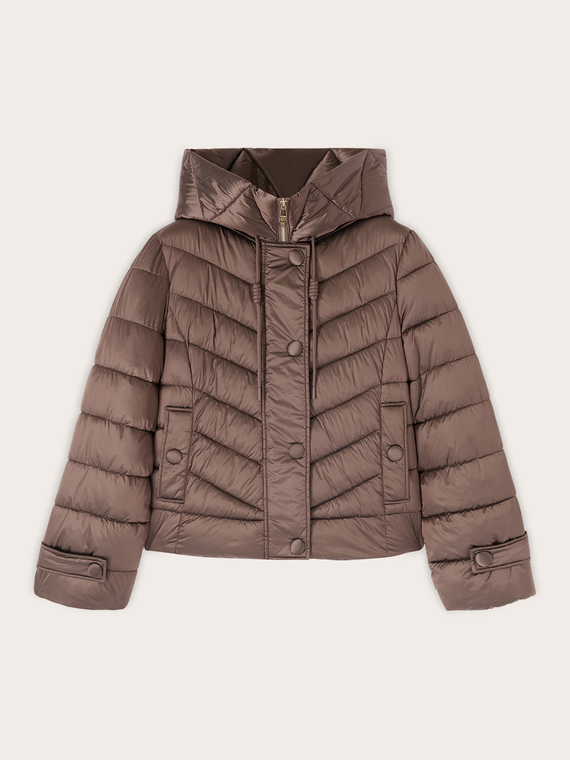 Short hooded down jacket