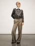 Coated fabric bomber jacket with plush cowl image number 3