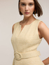 Flare dress in boucl&eacute; fabric with belt image number 3