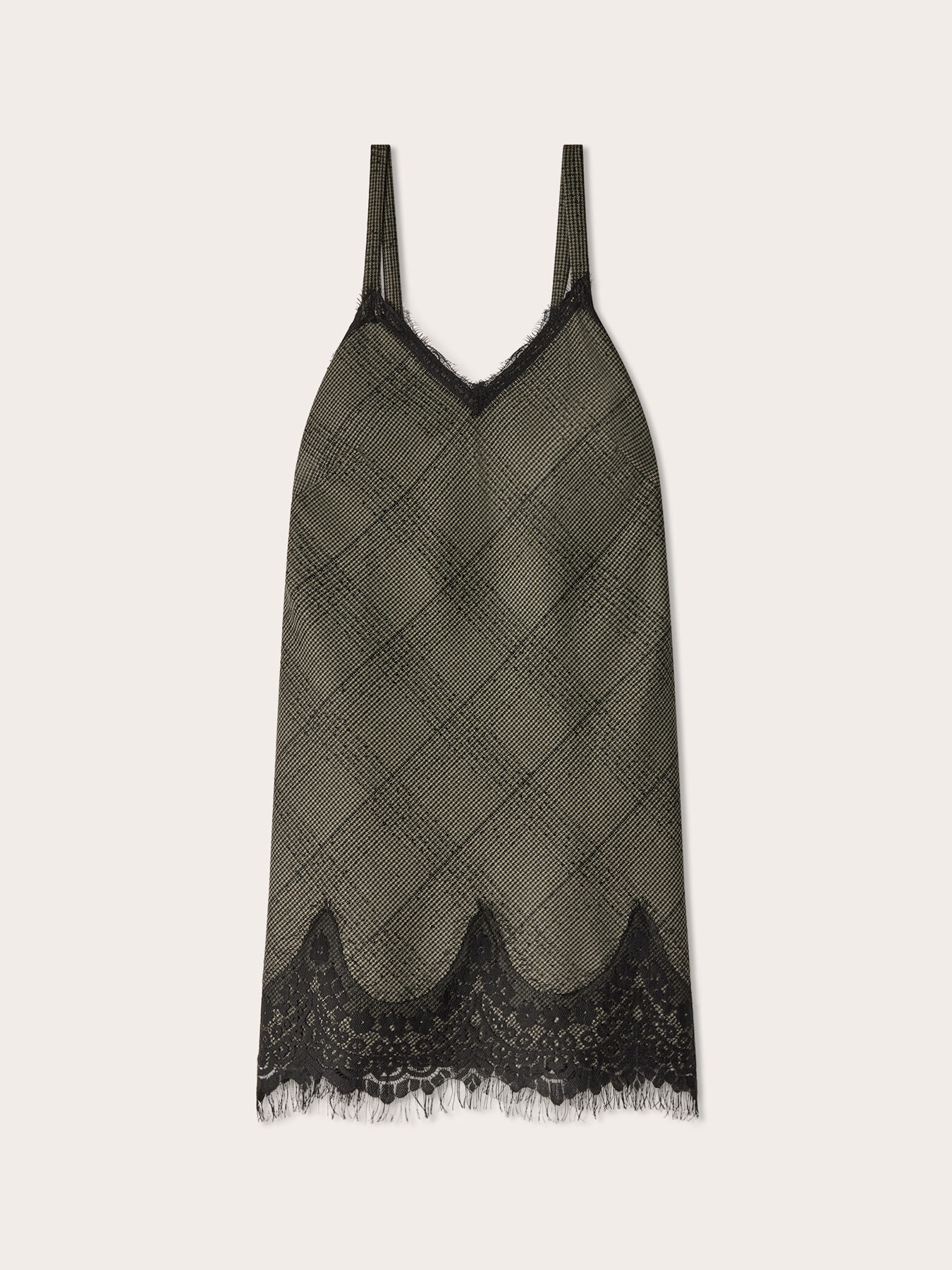 Mini dress with lace flounce image number 4