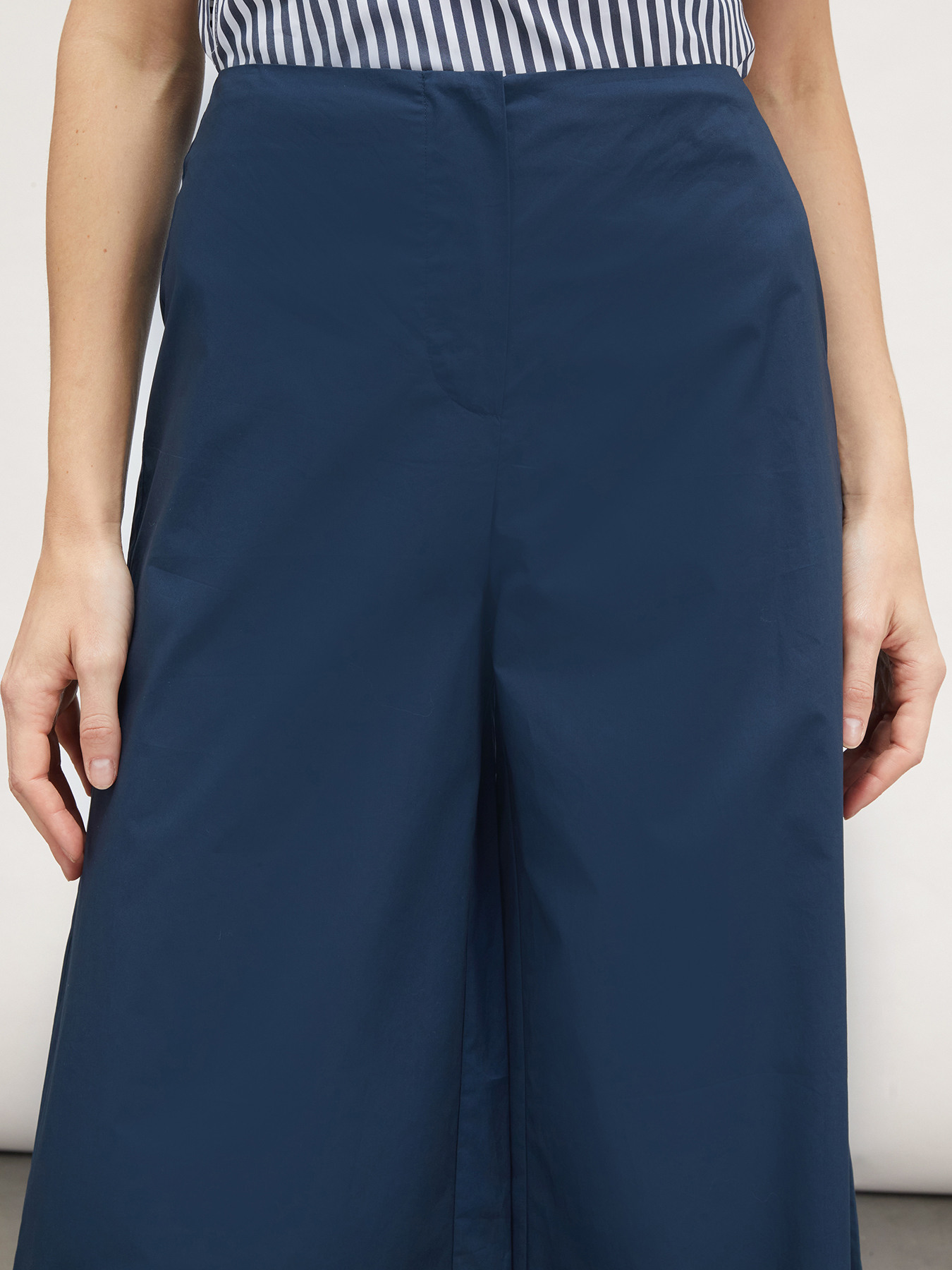 Pantaloni palazzo in popeline image number 3