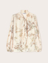Floral patterned blouse with bow image number 4