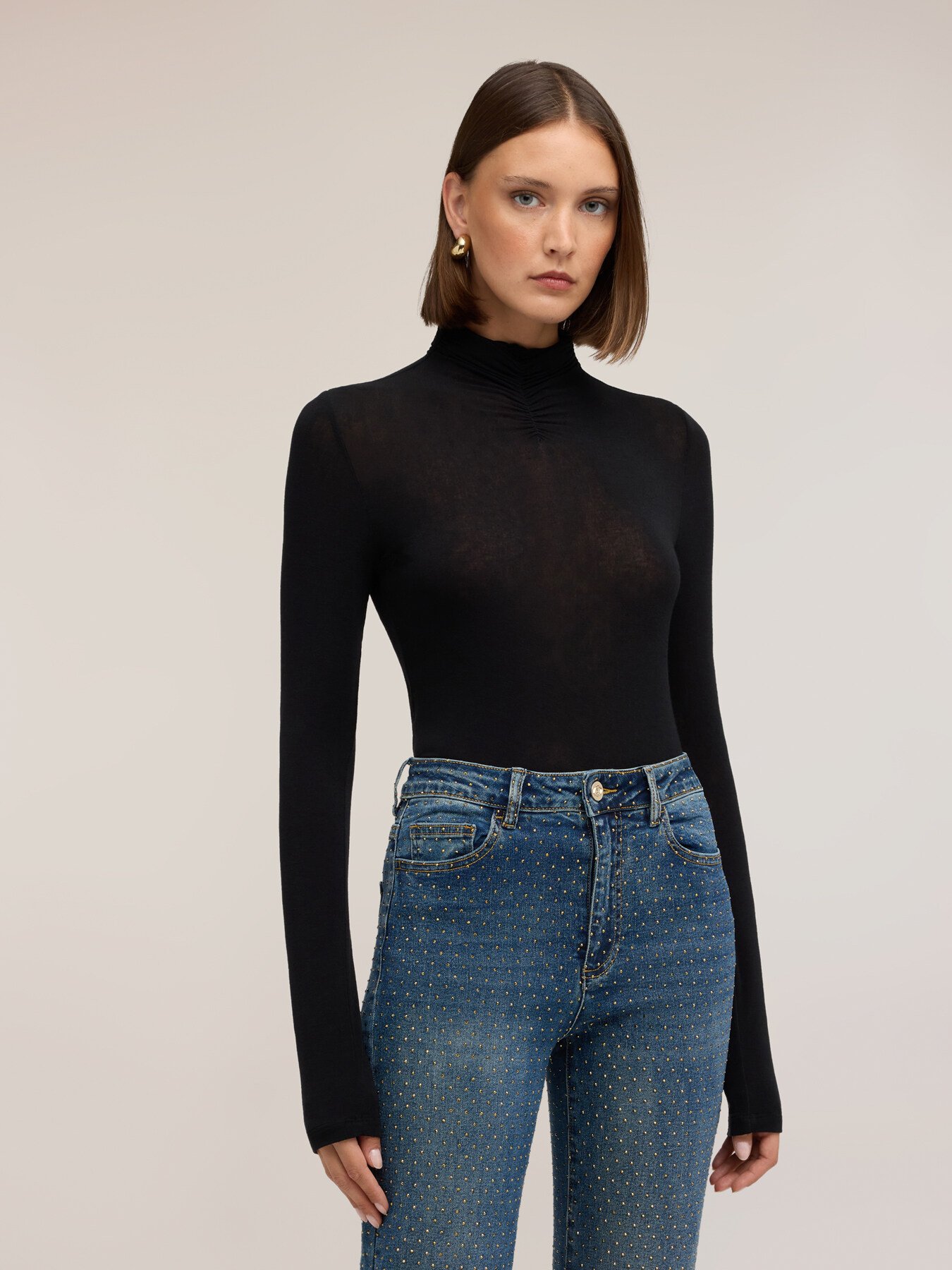 T-shirt dolcevita misto cashmere image number 0