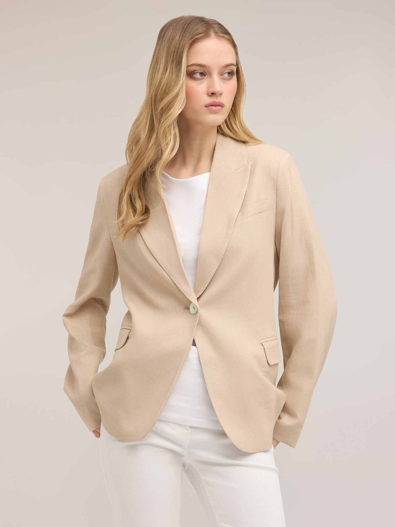 Blazer en m&eacute;lange de lin image number 3