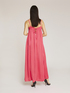 Maxi vestido de satén de color liso image number 1
