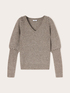 Wool blend sweater with puff sleeves and studs image number 4