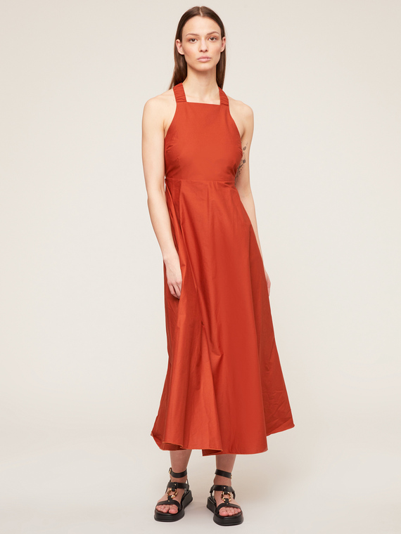 Long dress with back crossover