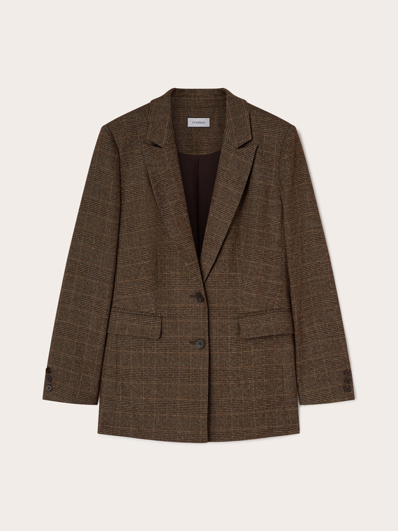 Yarn-dyed check blazer