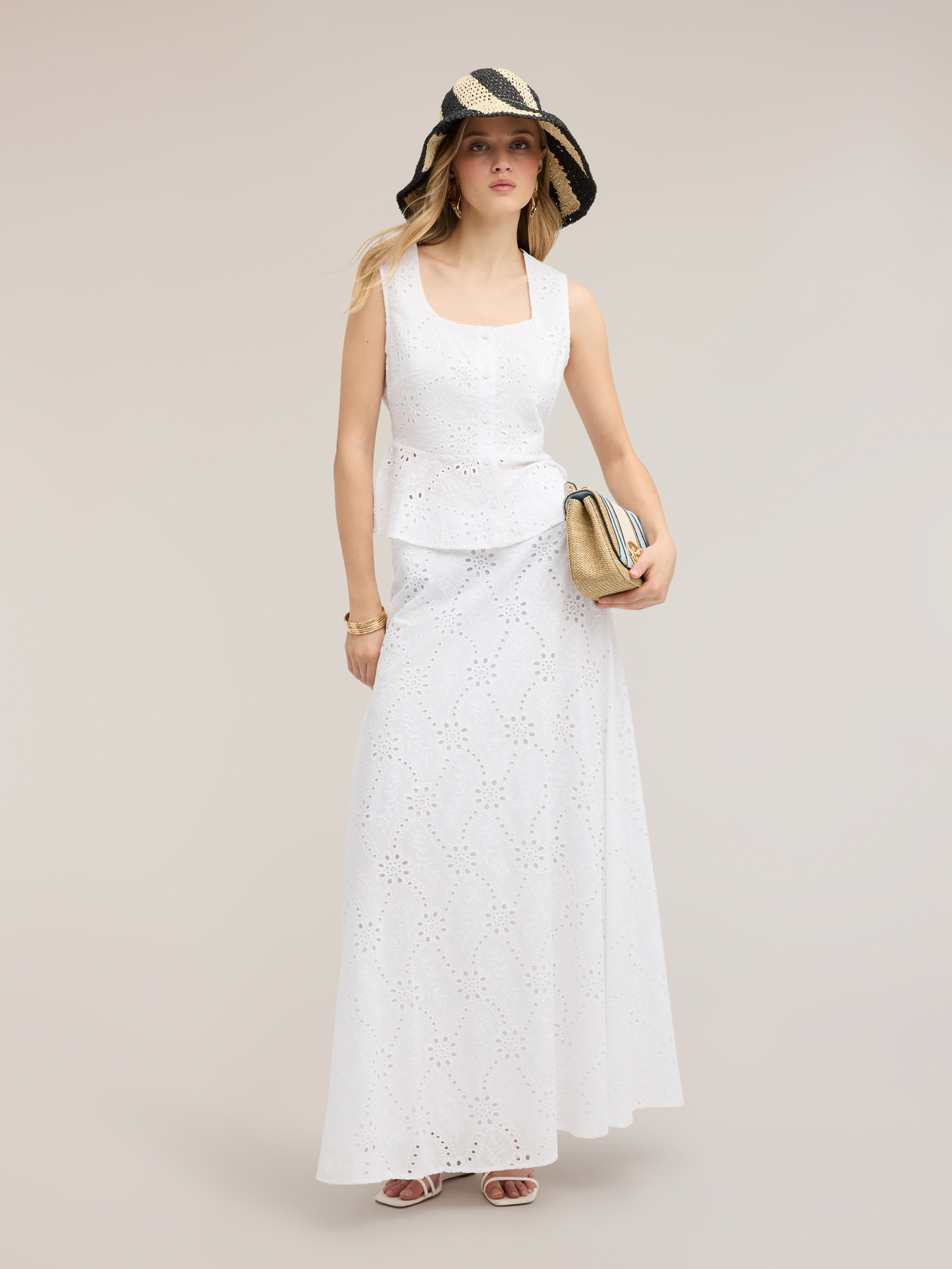 Sangallo top with peplum image number 0
