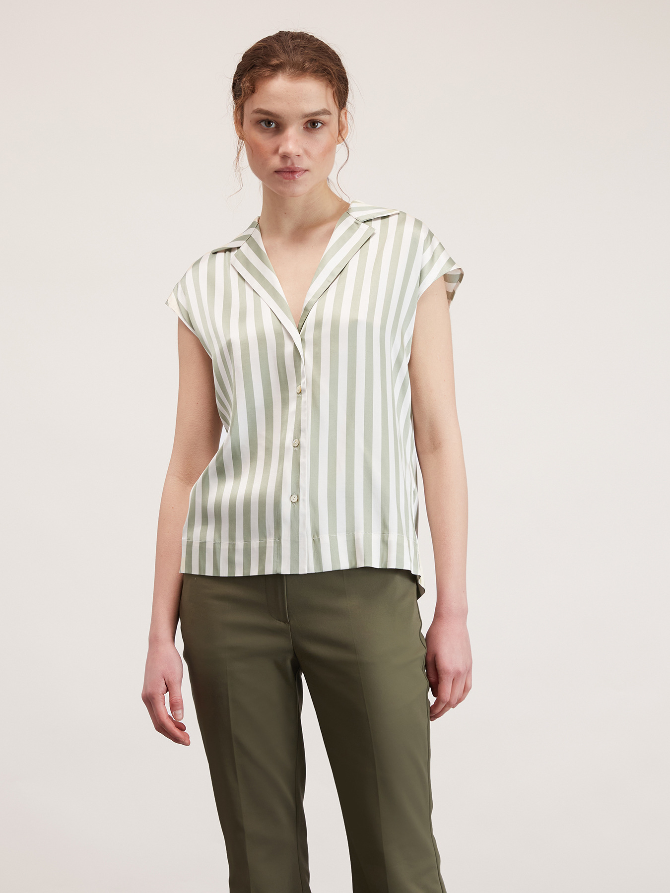 Camicia a kimono a righe image number 0