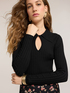 Ribbed viscose polo sweater with cut-out image number 2