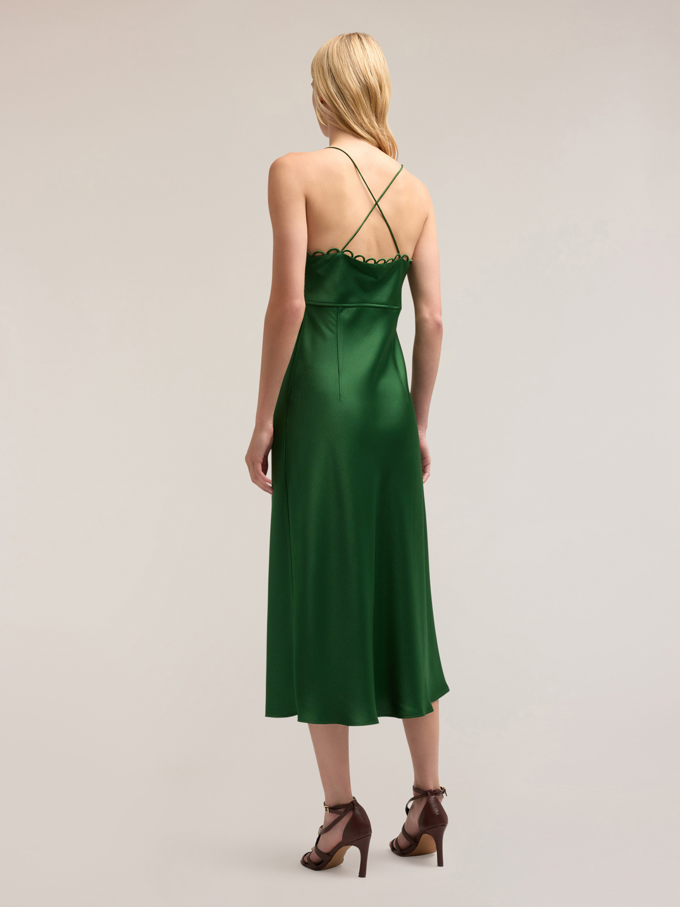 Rochie midi din satin image number 1