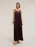 Maxi satin dress with metallic detail image number 2