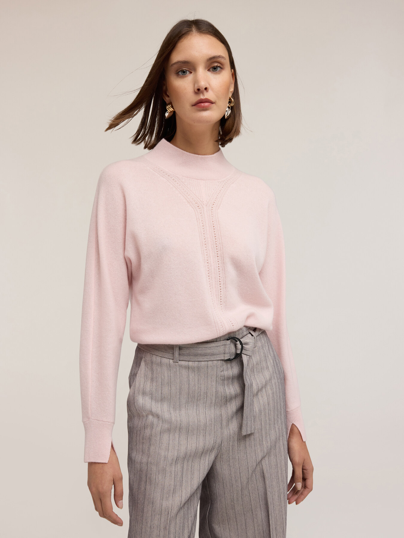 Rundhals-Pullover aus Kaschmir mit Ajour&eacute; image number 2