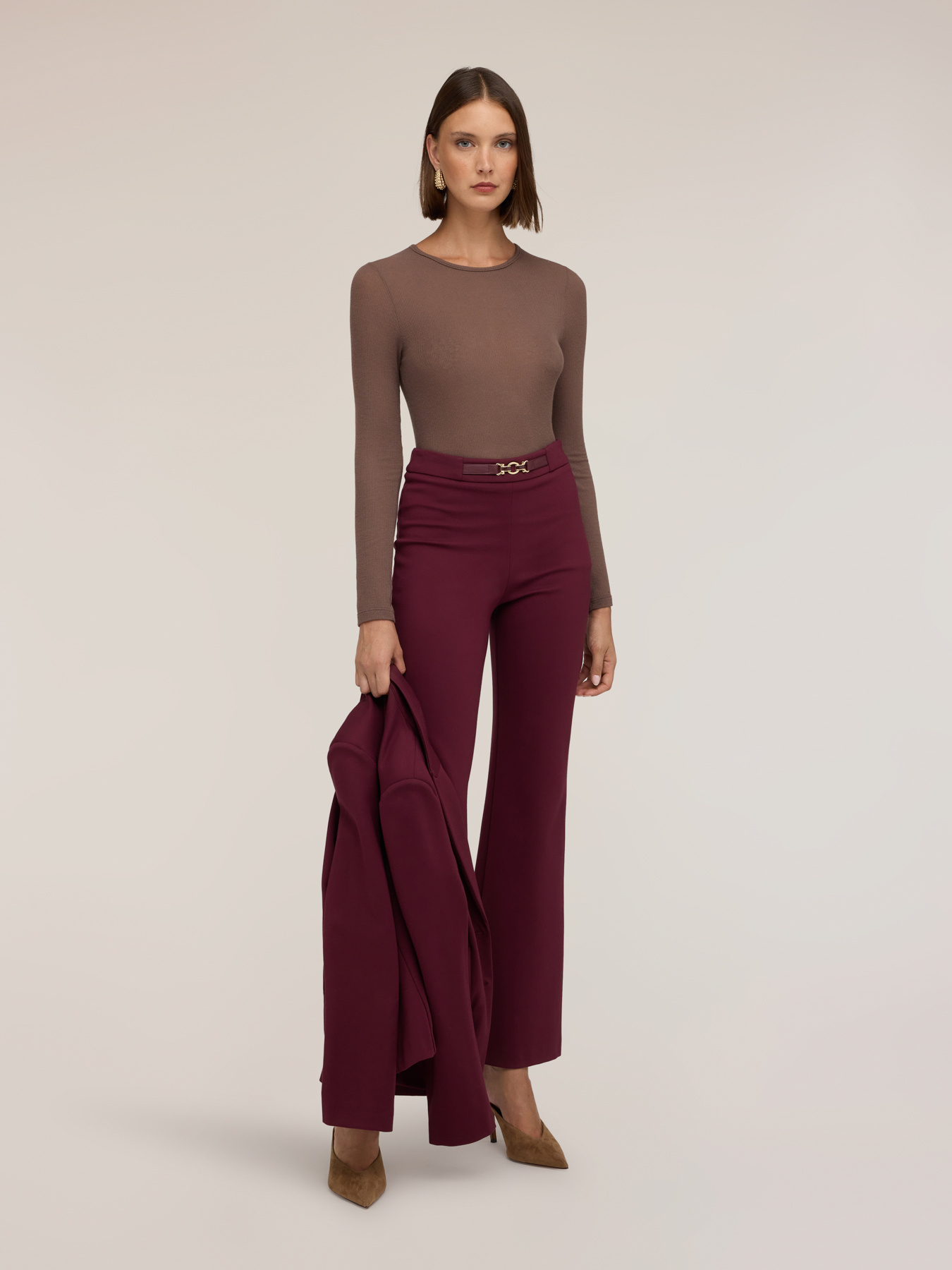 Ribbed T-shirt in modal blend image number 2