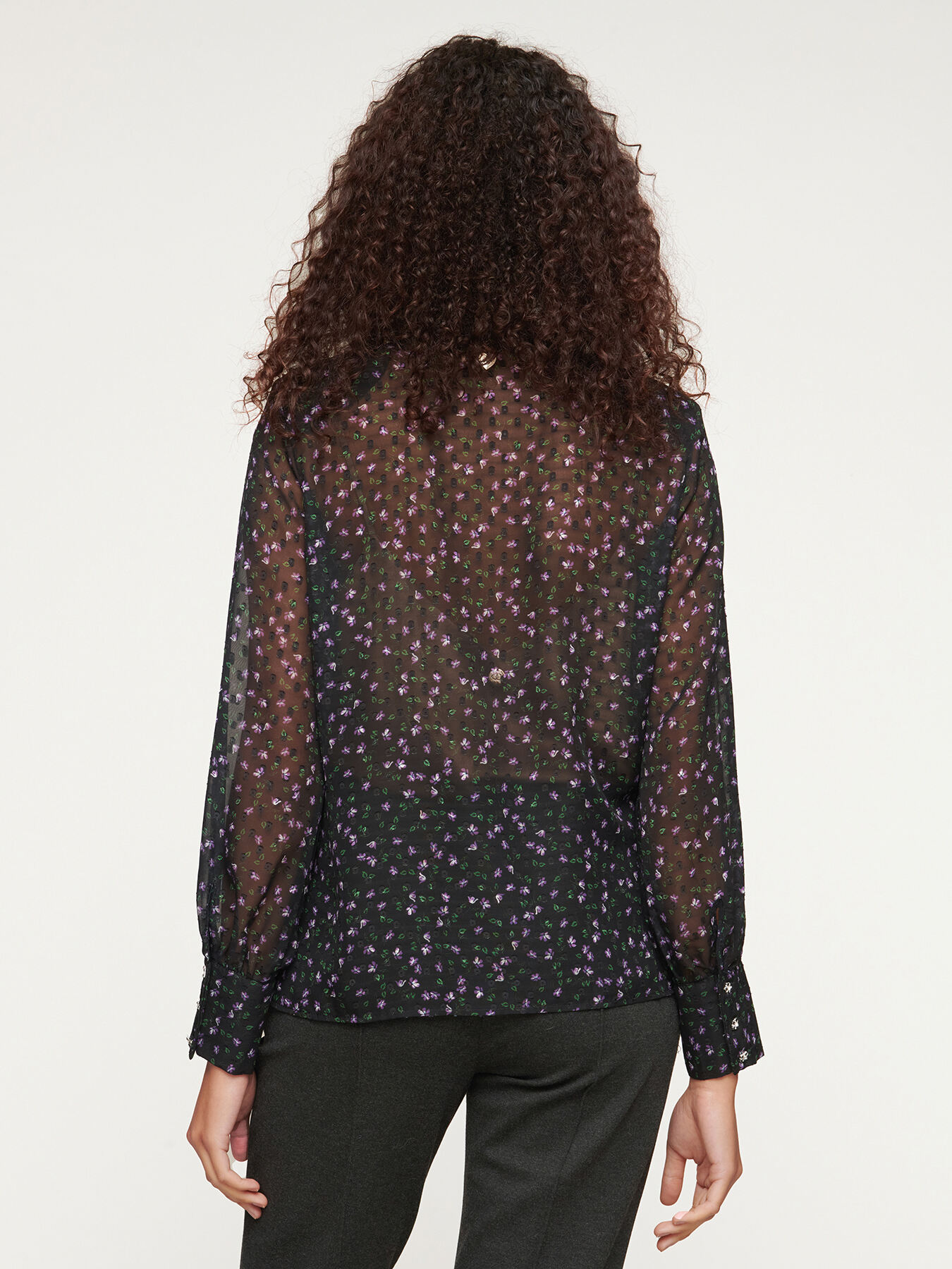 Blouse avec n&oelig;ud avec imprim&eacute; fleurs image number 1