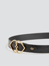 Faux leather belt with heart buckle image number 1